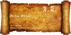 Nika Rita névjegykártya