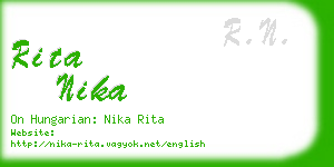 rita nika business card